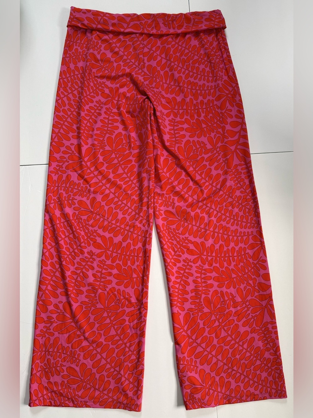 Trina Turk Trellis Swim Coverup Pants - Size L - Wide Leg Resort High Rise - Picture 7 of 8